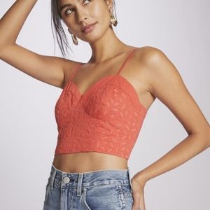 Anthropologie x La Fuori Floral Cutout Crop Corset